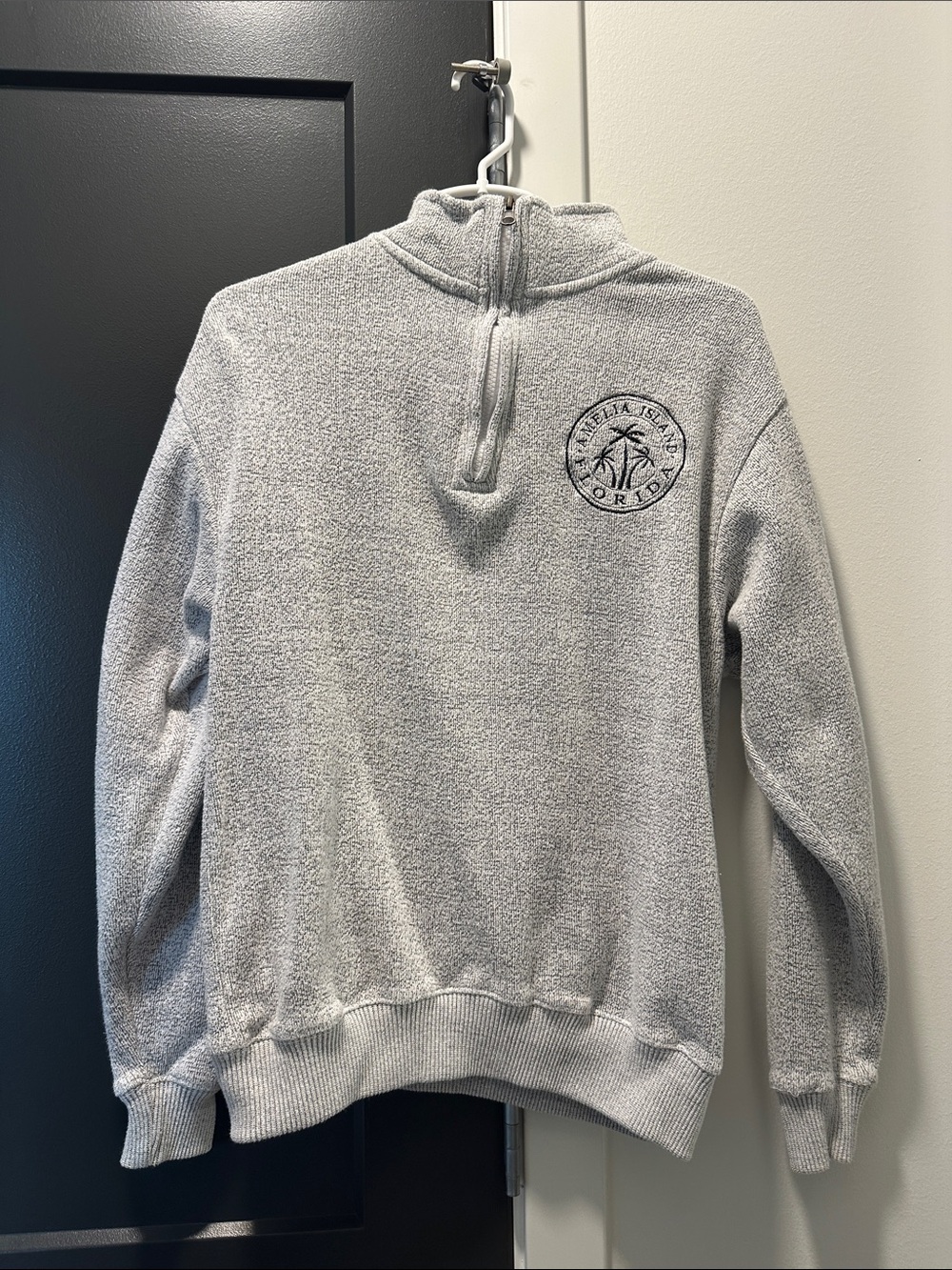 Women’s Heather Gray Quarter-Zip Sherpa Sweatshirt- Amelia island Florida